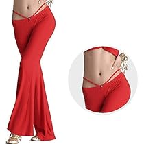 Amazon.co.jp: レッド 赤 ストレッチ 美脚パンツ,ベリーダンス